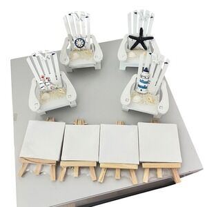 Miniature Wooden Beach Chair ‎ Nautical Tabletop Decoration Sailboat Lighthouse